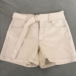 White House Black Market Cream High Waist Shorts